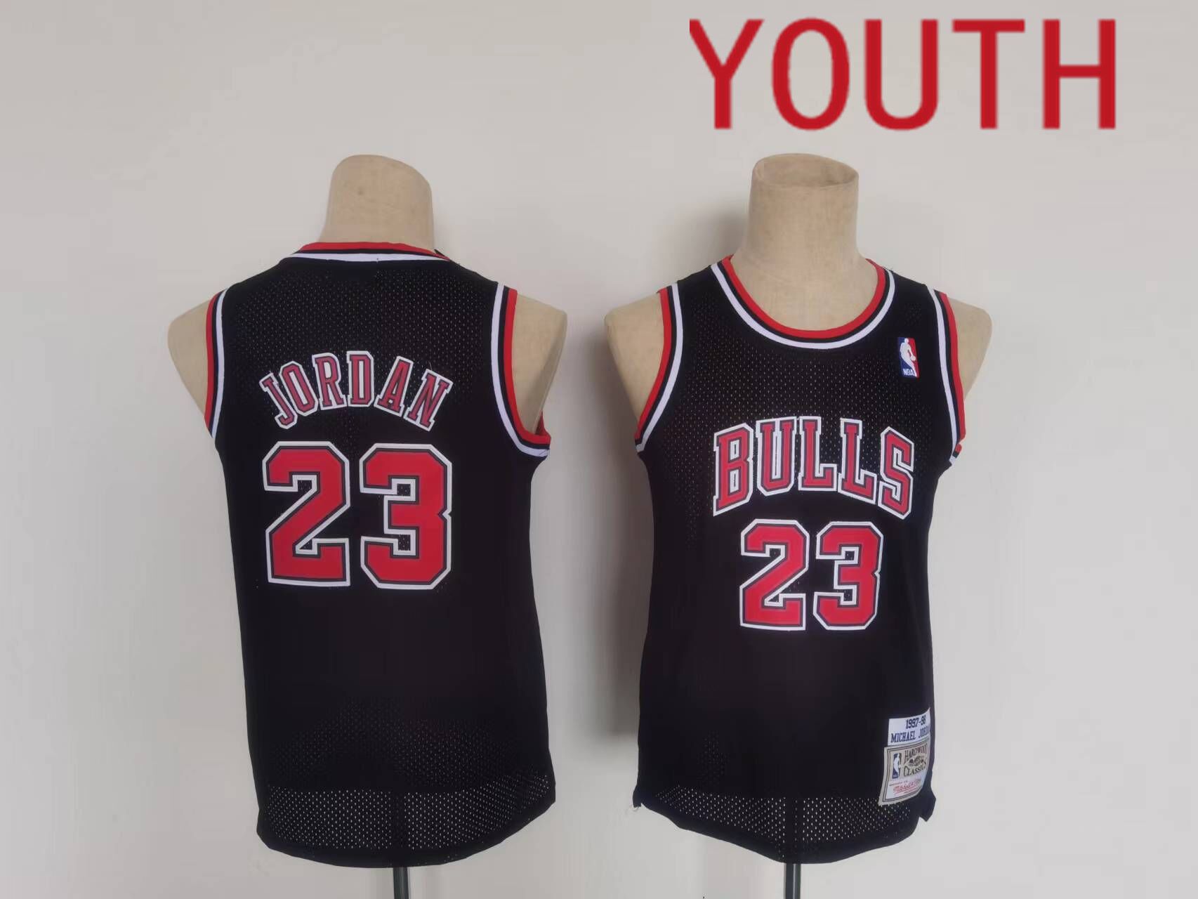 Cheap Youth Chicago Bulls 23 Jordan Black Throwback 2022 NBA Jerseys